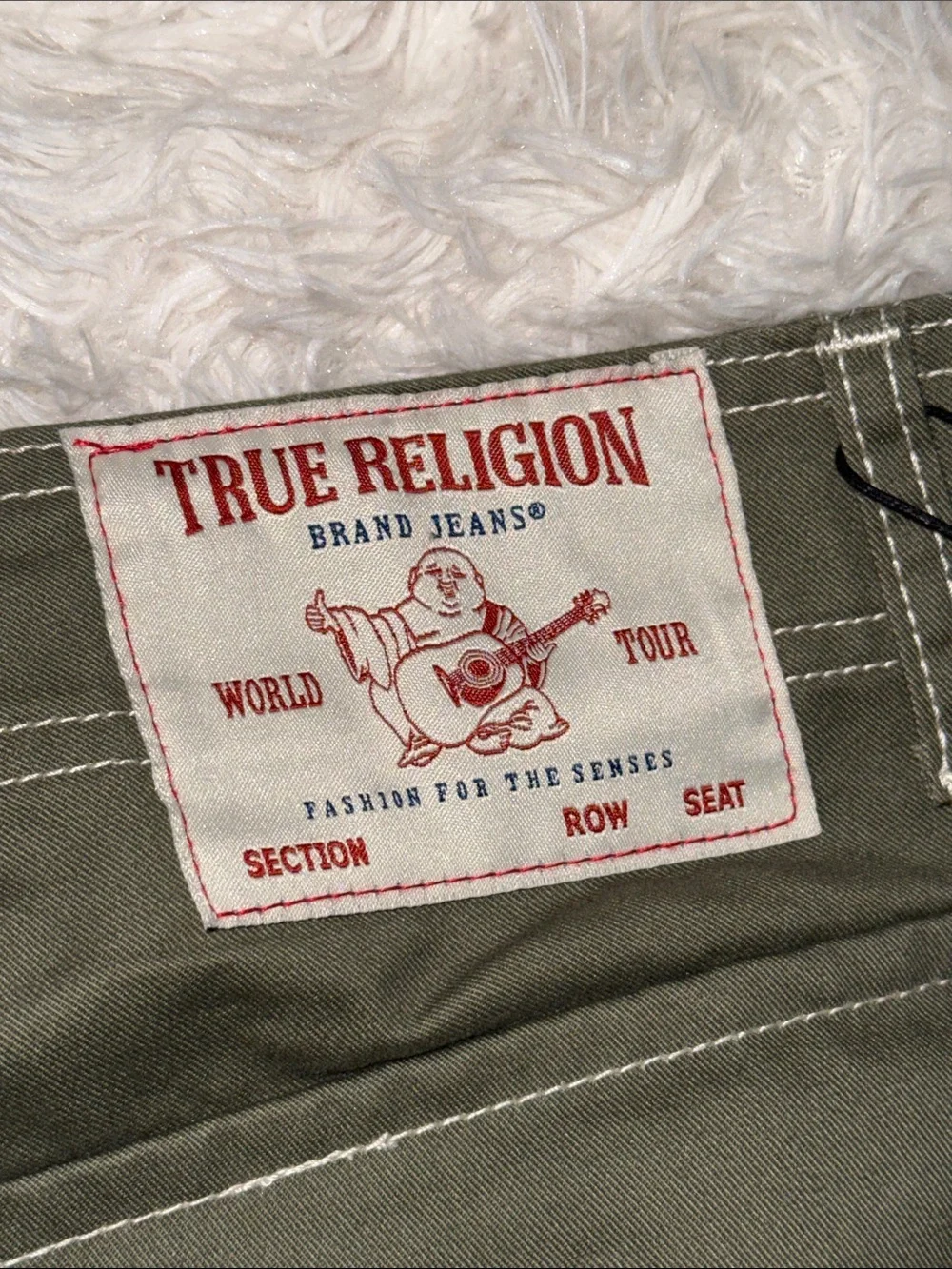 Men's True Religion Olive Green Cargo Pants 34